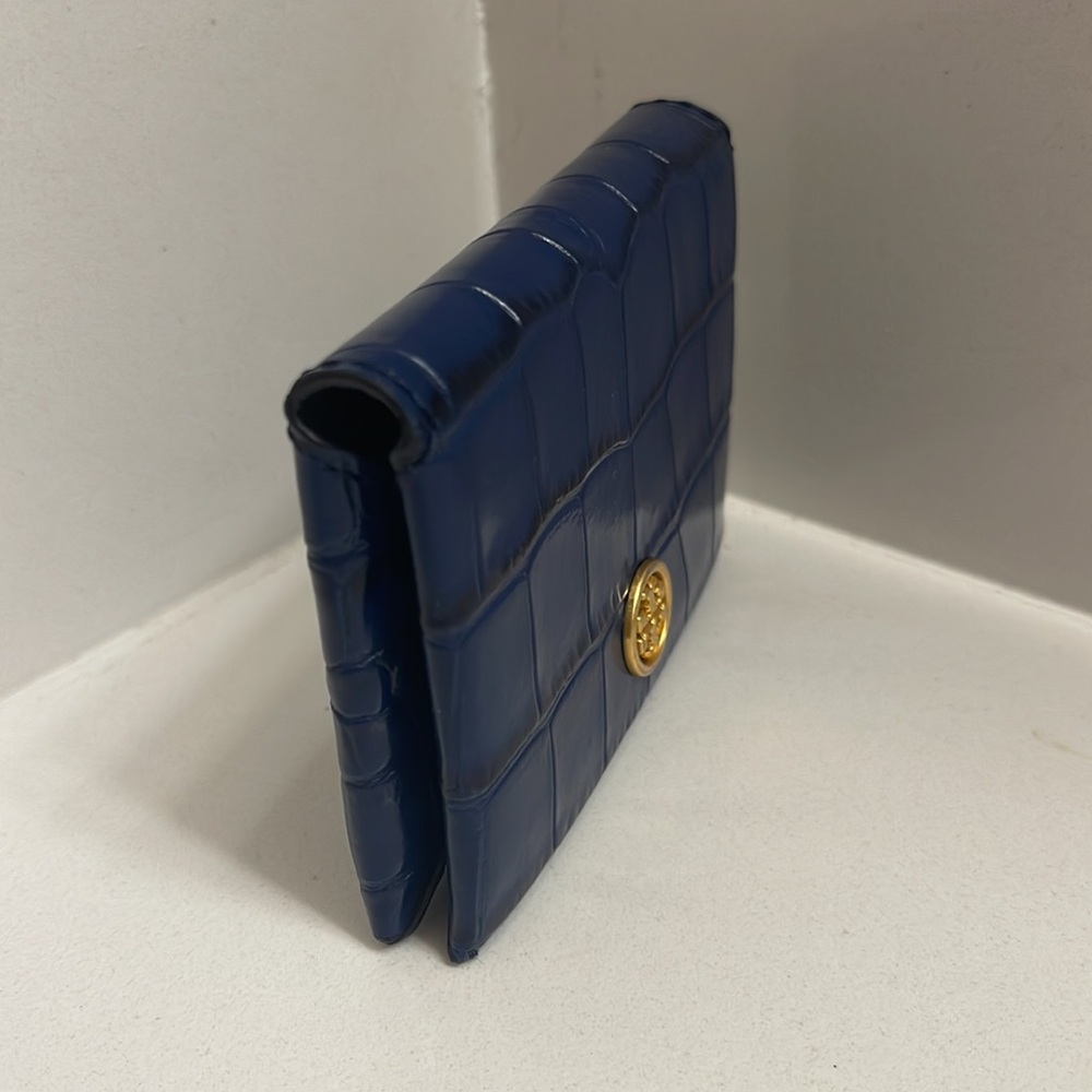 Tory Burch Blue Gold Parker Embossed Foldable Card Case - Picture 7 of 7